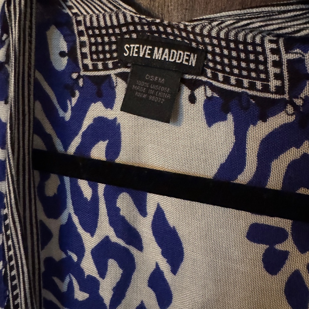 Steve Madden Blue and White Animal Print Top